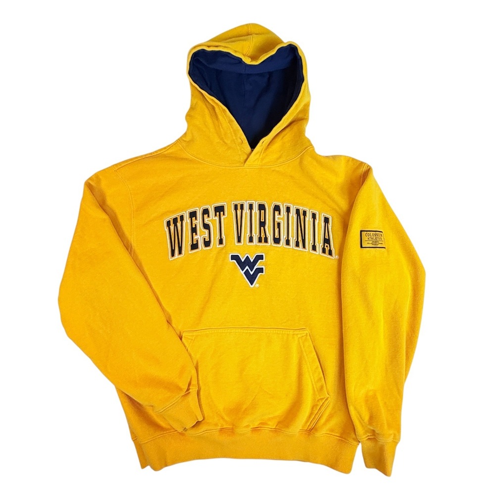 Colosseum Athletics Hoodie Men M Yellow West Virginia Mountaineers Pullover